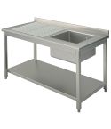 Spalator 1 cuva, picurator stanga, cu polita, 1200x700 mm