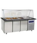 Modul cald pentru preparare, 3 usi, 4xGN1/1