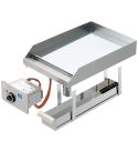 Grill electric cu placa neteda cromata, drop-in, 385x585 mm
