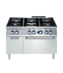 Masina de gatit Electrolux Professional cu 6 arzatoare (5,5 kW fiecare), alimentare gaz, si cuptor alimentare pe gaz (6 kW) si dulap