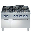 Masina de gatit cu 6 arzatoare (2x10 kW, 4x6 kW) Electrolux Professional, alimentare gaz, si cuptor alimentare pe gaz (8,5 kW) cu dulap