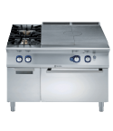 Plita solida cu alimentare pe gaz (10,5 kW) Electrolux Professional, cu 2 arzatoare (1x10 kW, 1x6 kW) pe cuptor (8,5 kW) si dulap