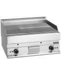 Grill electric cu placa 2/3 neteda si 1/3 cu caneluri, de banc, 695x520 mm