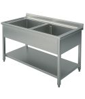 Spalator 2 cuve, cu polita, 1400x700 mm