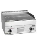 Grill pe gaz placa cromata 2/3 neteda si 1/3 cu caneluri, de banc, 695x520 mm