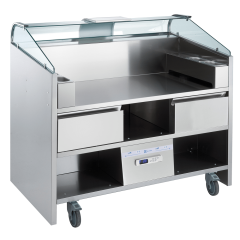 Statie mobila live-cooking Libero Point Electrolux Professional cu 2 sertare refrigerate. Adecvat pentru 3 aparate din gama Libero.