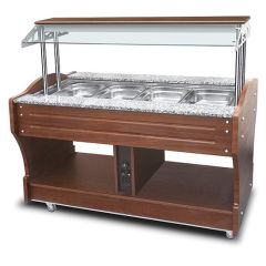 Bufet bain-marie model insula, 4xGN1/1, h150mm