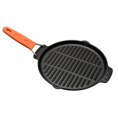 Tigaie grill rotunda 23 cm, maner portocaliu - LAVA