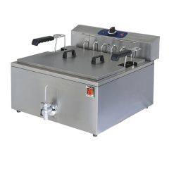 Friteuza electrica pentru patiserie, robinet de golire, de banc, 25 litri