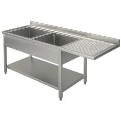 Spalator 2 cuve cu picurator suspendat dreapta, 1600x600 mm