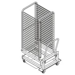 Carucior tip rack tavi cuptoare, capacitate 20x GN 2/1