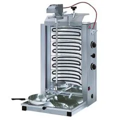 Gratar electric pentru kebab, 2 zone de incalzire, motor superior, 30 kg