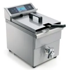 Friteuza cu inductie, robinet de golire, de banc, capacitate ulei 8 litri