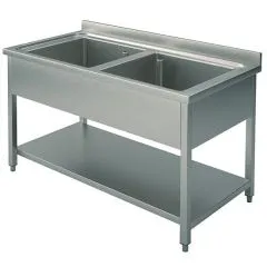 Spalator cu 2 cuve, 1200x600 mm, polita