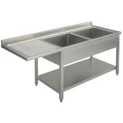 Spalator 2 cuve cu picurator suspendat stanga, 1600x700 mm