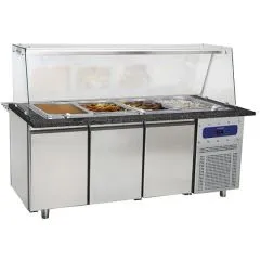 Modul cald pentru preparare, 3 usi, 4xGN1/1