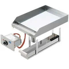 Grill electric cu placa neteda cromata, drop-in, 385x585 mm