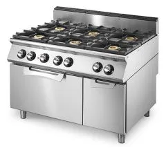 Masina de gatit pe gaz, 6 arzatoare, cuptor static electric