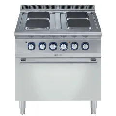 Masina de gatit Electrolux Professional cu 4 plite patrate (2,6 kW fiecare), alimentare electrica si cuptor cu alimentare electrica (6 kW)