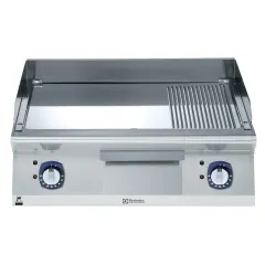 Gratar de banc Electrolux Professional cu placa 2/3 neteda si 1/3 striata din crom, alimentare electrica, modul complet, control prin termostat