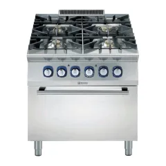 Masina de gatit cu 4 arzatoare (1x10 kW, 3x6 kW) Electrolux Professional, alimentare gaz, si cuptor electric (6 kW)