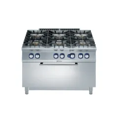 Masina de gatit cu 6 arzatoare (10 kW fiecare) Electrolux Professional, alimentare gaz, si cuptor mare cu alimentare pe gaz (12 kW)
