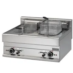 Friteuza electrica, de banc, dubla, 10+10 litri, 18 kW