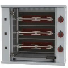 Grill electric pentru pui, 3 tepuse pentru 9 pui