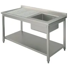 Spalator 1 cuva, picurator stanga, cu polita, 1000x700 mm