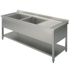 Spalator 2 cuve, picurator dreapta, cu polita, 1600x700 mm