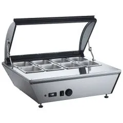 Vitrina calda 8xGN1/6, cu capac ridicare
