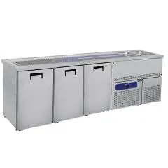 Modul refrigerat de servire, 2 cuva pe dreapta, 3 usi pentru butoaie 50 l