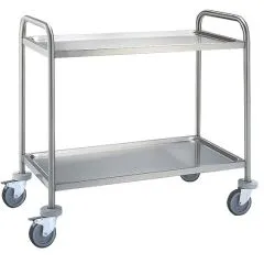 Carucior servire otel inoxidabil cu 2 niveluri 780x430 mm