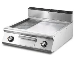 Gratar electric cu placa jumatate 2/3 neteda si 1/3 striata, de banc, 670x530 mm