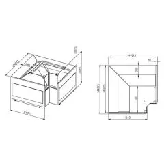 Vitrina rece pentru carne, modul pe colt inchisa