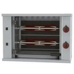 Grill electric pentru pui, 2 tepuse pentru 6 pui