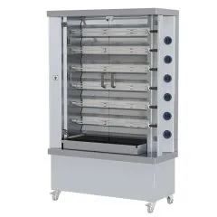Grill electric pentru pui, 6 tepuse pentru 30 pui