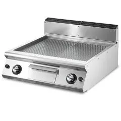 Grill pe gaz cu placa striata cromata, de banc, 695x610 mm
