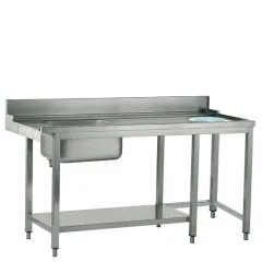 Masa intrare cu rebord, cuva stanga, montare drepta, orificiu debarasare, 1200 mm