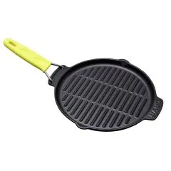 Tigaie grill rotunda 23 cm, maner galben - LAVA