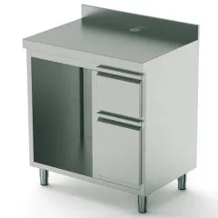Masa servire cafea cu spatiu pentru sistem spalare cesti