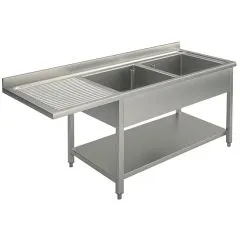 Spalator 2 cuve cu picurator suspendat stanga, 1800x700 mm