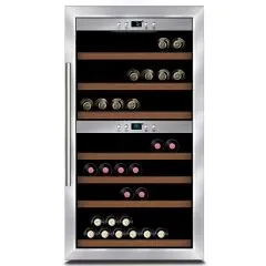 Vitrina de vinuri refrigerata, 2 zone de temperatura, 66 sticle