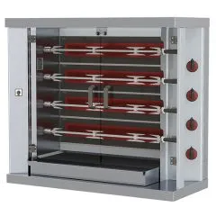 Grill electric pentru pui, 4 tepuse pentru 20 pui