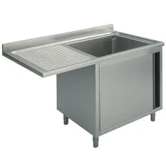 Spalator 1 cuva, picurator suspendat stanga, suport dulap, 1400x700 mm