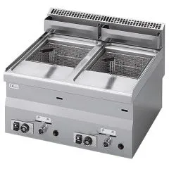 Friteuza de banc cu alimentare pe gaz, dubla, 8+8 litri