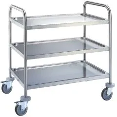 Carucior servire otel inoxidabil cu 3 niveluri 780x430 mm