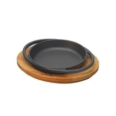 Tava 16 cm fonta cu suport lemn - LAVA