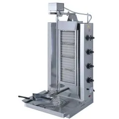 Gratar pe gaz pentru kebab, 4 zone de incalzire, motor superior, 70 kg