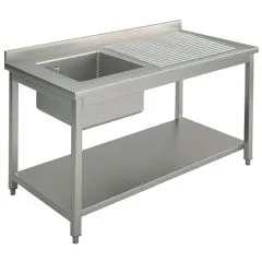 Spalator 1 cuva, picurator dreapta, cu polita, 1200x700 mm